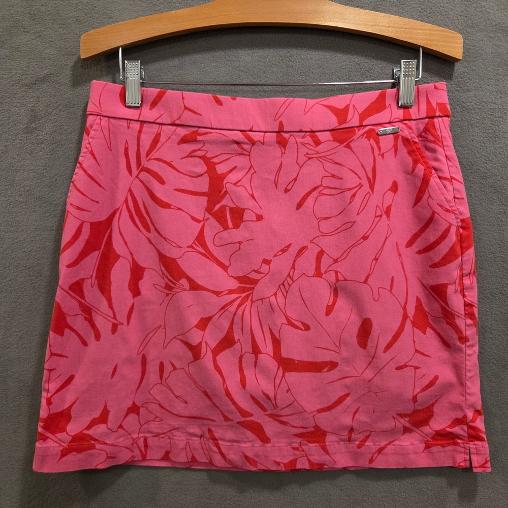 Rafaella Palm Leaf Skort Women Size Large Tropical Athletic Tennis Coastal Golf‎